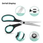 3-Pack 8" Heavy Duty Scissors with Ultra Sharp Blades and Comfort Grip Handles - For Office, Home, School, Sewing, and Crafts