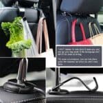 Amooca Car Seat Headrest Hook 4 Pack Hanger Storage Organizer Universal for Handbag Purse Coat fit Universal Vehicle Car Black S Type