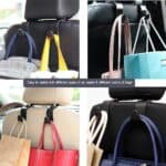 Amooca Car Seat Headrest Hook 4 Pack Hanger Storage Organizer Universal for Handbag Purse Coat fit Universal Vehicle Car Black S Type