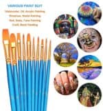 BOSOBO Paint Brushes Set, 2 Pack 20 Pcs Round-Pointed Tip Paintbrushes Nylon Hair Artist Acrylic Paint Brushes for Acrylic Oil Watercolor, Face Nail Art, Miniature Detailing &...