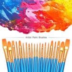 BOSOBO Paint Brushes Set, 2 Pack 20 Pcs Round-Pointed Tip Paintbrushes Nylon Hair Artist Acrylic Paint Brushes for Acrylic Oil Watercolor, Face Nail Art, Miniature Detailing &...