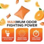 Camco TST MAX Camper / RV Toilet Treatment Drop-INs - Control Unwanted Odors & Break Down Waste and Tissue - Safe Septic Tank Treatment - Orange Scent, 30-Pack (41183)