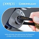 CarbonKlean Peeps Glasses Cleaner - for Eyeglasses, Reading Glasses, and More - Lens Cleaner with Carbon Microfiber Tech - Injected Black - 1 Count (Pack of 1)