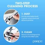 CarbonKlean Peeps Glasses Cleaner - for Eyeglasses, Reading Glasses, and More - Lens Cleaner with Carbon Microfiber Tech - Injected Black - 1 Count (Pack of 1)