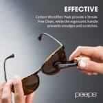 CarbonKlean Peeps Glasses Cleaner - for Eyeglasses, Reading Glasses, and More - Lens Cleaner with Carbon Microfiber Tech - Injected Black - 1 Count (Pack of 1)