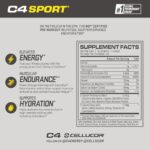 Cellucor C4 Sport Pre Workout Powder Blue Raspberry - Pre Workout Energy with Creatine + 135mg Caffeine and Beta-Alanine Performance Blend - NSF Certified for Sport 30 Servings