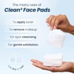 Clean Skin Club Clean² Pads 2.0 [NEW & IMPROVED EDGES] Guaranteed Not to Shed & Tear Face Pads, Unique Triple Layers, Textured & Ultra Soft Side, Organic Disposable Cotton, Pair...