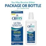 CloSYS Ultra Sensitive Mouthwash, 32 Ounce, Unflavored (Optional Flavor Dropper Included), Alcohol Free, Dye Free, pH Balanced, Helps Soothe Entire Mouth