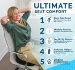 ComfiLife Gel Enhanced Seat Cushion – Office Chair Cushion – Non-Slip Gel & Memory Foam Coccyx Cushion for Tailbone Pain - Desk Chair Car Seat Cushion Driving - Sciatica & Back...