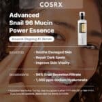 COSRX Snail Mucin 96% Power Repairing Essence 3.38 fl.oz 100ml, Hydrating Serum for Face with Snail Secretion Filtrate for Dull Skin & Fine Lines, Korean Skin Care