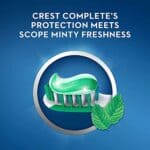 Crest + Scope Complete Whitening Toothpaste - Pack of 3, 5.4 Oz Tubes - Anticavity Fluoride Toothpaste - Fresh Breath, Kills Germs - Tartar Protection, Enamel Protection - Minty...