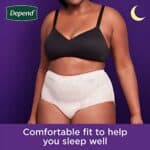 Depend Night Defense Adult Incontinence & Postpartum Bladder Leak Underwear for Women, Disposable, Overnight, Large, Blush, 56 Count (4 Packs of 14), Packaging May Vary