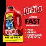 Drano Max Gel Drain Clog Remover and Cleaner for Shower or Sink Drains, Unclogs and Removes Hair, Soap Scum and Blockages, 80 Oz, Pack of 2