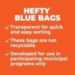 Hefty Blue Trash Bags, Blue, 13 Gallon, 60 Count