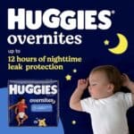 Huggies Size 6 Overnites Baby Diapers: Overnight Diapers, Size 6 (35+ lbs), 84 Ct (2 Packs of 42)