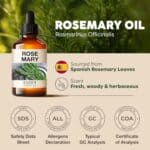 Kukka Rosemary Oil for Hair - 100% Natural Rosemary Hair Oil - Rosemary Essential Oils for Skin, Diffuser & Aromatherapy - Soap Making & DIY (4 Fl Oz)