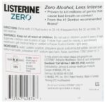 Listerine Zero Alcohol Mouthwash, Alcohol-Free Oral Rinse to Kill 99% of Germs That Cause Bad Breath for Fresh Breath & Clean Mouth, Less Intense Taste, Cool Mint Flavor, 1 L