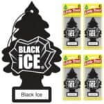 LITTLE TREES Air Fresheners Car Air Freshener. Hanging Tree Provides Long Lasting Scent for Auto or Home. Black Ice, 24 Air Fresheners