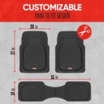 Motor Trend FlexTough Floor Mats for Cars, Deep Dish All-Weather Mats, Waterproof Trim-To Fit Automotive Floor Mats for Cars Trucks SUV, Universal Floor Liner Car Accessories,...