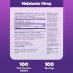 Natrol Sleep Melatonin 10mg Fast Dissolve Tablets, Nighttime Sleep Aid for Adults, 100 Strawberry-Flavored Melatonin Tablets, 100 Day Supply