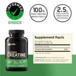 Optimum Nutrition Micronized Creatine Monohydrate Capsules, Keto Friendly, 2500mg, 100 Capsules