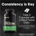 Optimum Nutrition Micronized Creatine Monohydrate Capsules, Keto Friendly, 2500mg, 100 Capsules