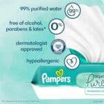 Pampers Aqua Pure Sensitive Baby Wipes, 99% Water, Hypoallergenic, Unscented Baby Wipes, 672 Baby Wipes Total (12 Flip-Top Packs)