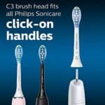 Philips Sonicare Genuine C3 Premium Plaque Control Replacement Toothbrush Heads, 2 Brush Heads, White, HX9042/65