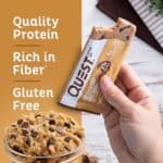 Quest Nutrition Chocolate Chip Dough Cookie Protein Bars, 21g Protein, 1g Sugar, 4g Net Carb, Gluten Free, Keto Friendy, 12 Count