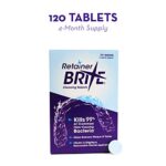 Retainer Brite - Retainer Cleaner Tablets for Invisalign, Mouth Guard Cleaner, Night Guard Cleaner and More. Cleaning Tablets for Ultrasonic Cleaners. 120 Tablets - 4 Month...