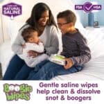 Saline Nose Wipes by Boogie, for Baby & Kids, Face, Hand & Body, FSA/HSA Eligible, Made with Vitamin E, Aloe, and Natural Saline, Unscented, 30 Count (Pack of 3)