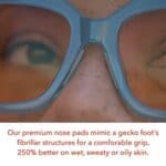 Setex Gecko Grip 1mm Anti Slip Eyeglass Nose Pads, (5 Clear Pair) USA Made, 2500 Innovative Microstructured Fibers per Nose Pad, 1mm x 7mm x 16mm