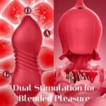 Sex Toys Rose Vibrator Dildo - MOOLIGIRL 4IN1 Adult Sex Toys for Women with 9 Tongue Licking & Thrusting Dildos G Spot Vibrators, Anal Sex Toy Clit Nipple Stimulator Licker for...