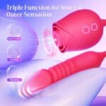 Vibrator Dildo Sex Toys for Women - MOOLIGIRL Rose Sex Toy with Thrusting G Spot Vibrators & 10 Sucking Modes for Clitoral Nipple Stimulation Anal Dildos Adult Sex Toys Games...