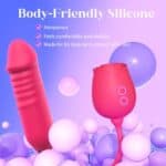 Vibrator Dildo Sex Toys for Women - MOOLIGIRL Rose Sex Toy with Thrusting G Spot Vibrators & 10 Sucking Modes for Clitoral Nipple Stimulation Anal Dildos Adult Sex Toys Games...