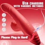 Vibrator Thrusting Dildo for Women - G Spot Vibrator Clitoral Stimulator Sex Toys Dildos Vibrator with 10 Vibration 7 Thrust Mode with Licking, Rabbit Vibrators Adult Sex Toy...