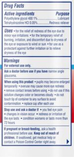 Visine Red Eye Hydrating Comfort Redness Relief and Lubricant Eye Drops to Help Moisturize and Relieve Red Eyes Due to Minor Eye Irritations Fast, Tetrahydrozoline HCl, 0.5 fl. oz