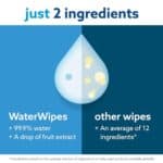 WaterWipes Plastic-Free Original Baby Wipes, 99.9% Water Based Wipes, Unscented & Hypoallergenic for Sensitive Skin, 60 Count (Pack of 12), Packaging May Vary