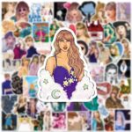 100pcs Tayloris Music Sticker for Adult, Female Pop Singer Ablum Stickers for Teen Girl, Waterproof Vinyl Sticker for Water Bottle Laptop Phone Party Favors