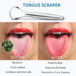 2-Pack Tongue Scraper, 100% Useful Surgical Stainless Steel Tongue Cleaner for Both Adults and Kids, Professional Reduce Bad Breath Metal Tongue Scrapers, Help Your Oral Hygiene...