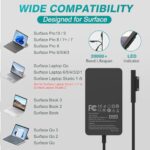 65W Surface Pro Laptop Charger for Microsoft Surface Pro 10, 9, 8, 7+, 7, 6, 5, 4, 3, X, Windows Surface Laptop 6, 5, 4, 3, 2, 1, Surface Go Tablet, Surface Book 3, 2, 1,...