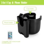 Accmor Stroller Cup Holder with Phone Holder, Bike Cup Holder, Universal Cup Holder for Uppababy Nuna Doona Strollers, 2-in-1 Cup Phone Holder for Stroller, Bike, Wheelchair,...