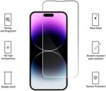 Ailun 3 Pack Screen Protector for iPhone 14 Pro Max [6.7 inch] + 3 Pack Camera Lens Protector,Sensor Protection,Dynamic Island Compatible,Case Friendly Tempered Glass Film,[9H...