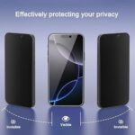 Ailun 3Pack Privacy Screen Protector for iPhone 16 Pro Max [6.9 inch]+3Pack Camera Lens Protector,Dynamic Island Compatible,Anti Spy Tempered Glass[9H Hardness]-HD [6 Pack]