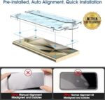 amFilm Auto-Alignment OneTouch for Samsung Galaxy S24 Ultra 6.8'' Screen Protector + Camera Lens Protector, Tempered Glass, 30 seconds Installation, Bubble Free, Case Friendly,...