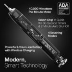 Aquasonic Black Series Ultra Whitening Toothbrush – ADA Accepted Electric Toothbrush- 8 Brush Heads & Travel Case – 40,000 VPM Electric Motor & Wireless Charging - 4 Modes w...