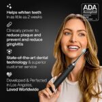 Aquasonic Black Series Ultra Whitening Toothbrush – ADA Accepted Electric Toothbrush- 8 Brush Heads & Travel Case – 40,000 VPM Electric Motor & Wireless Charging - 4 Modes w...