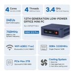 Beelink S12 Pro Mini PC, Intel 12th Gen Alder Lake- N100(up to 3.4GHz), 16GB DDR4 RAM 500GB M.2 SSD, Desktop Computer Support 4K Dual Display/USB3.2/WiFi 6/BT5.2/Gigabit...