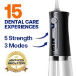 Bitvae C5 Water Dental Flosser for Teeth, Cordless Water Teeth Cleaner Picks, 3 Modes 5 Intensities, IPX7 Waterproof Water Flosser, 5 Tips Rechargeable Water Dental Picks for...