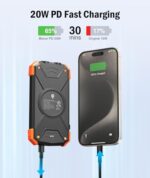 BLAVOR Solar Charger Power Bank 10,000mAh, Portable Wireless Charger, 20W Fast Charging External Battery Pack with USB C for Cell Phones, Solar Panel Charger with Dual...